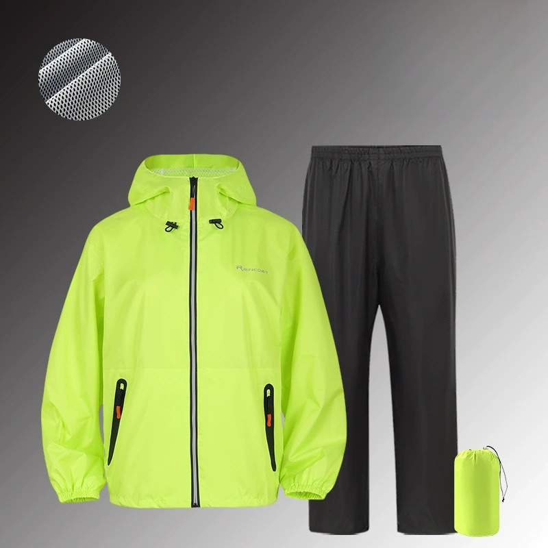 Cycling Gear Men - 全身防水レインスーツ 反射材付き サイクリング/釣り用レインコートパンツ アウトドア用