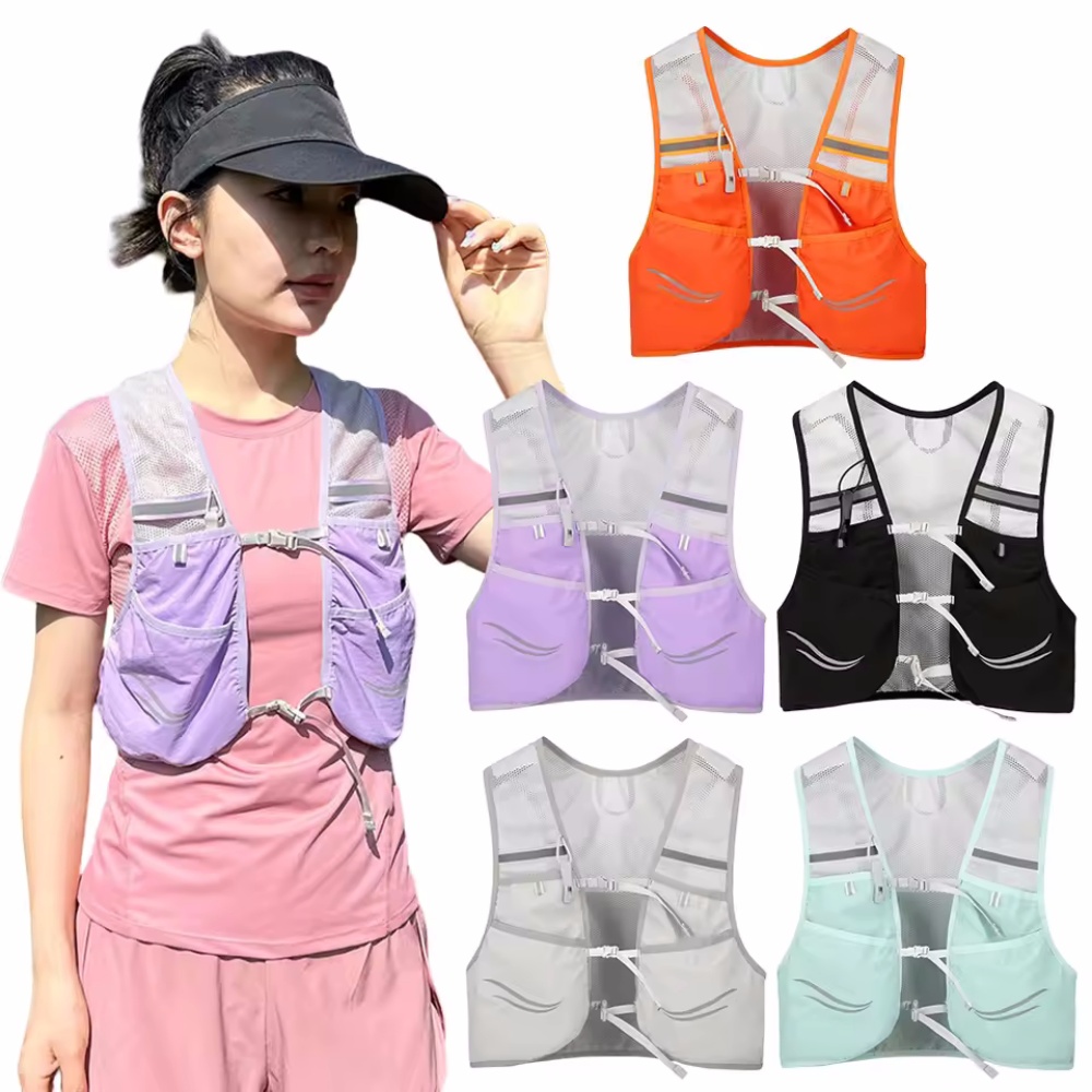 Reflective Cycling Vest - 反射ランニングベスト水分補給ランニングチェストバッグ超軽量サイクリングベスト携帯電話カードバッグ男性女性屋外