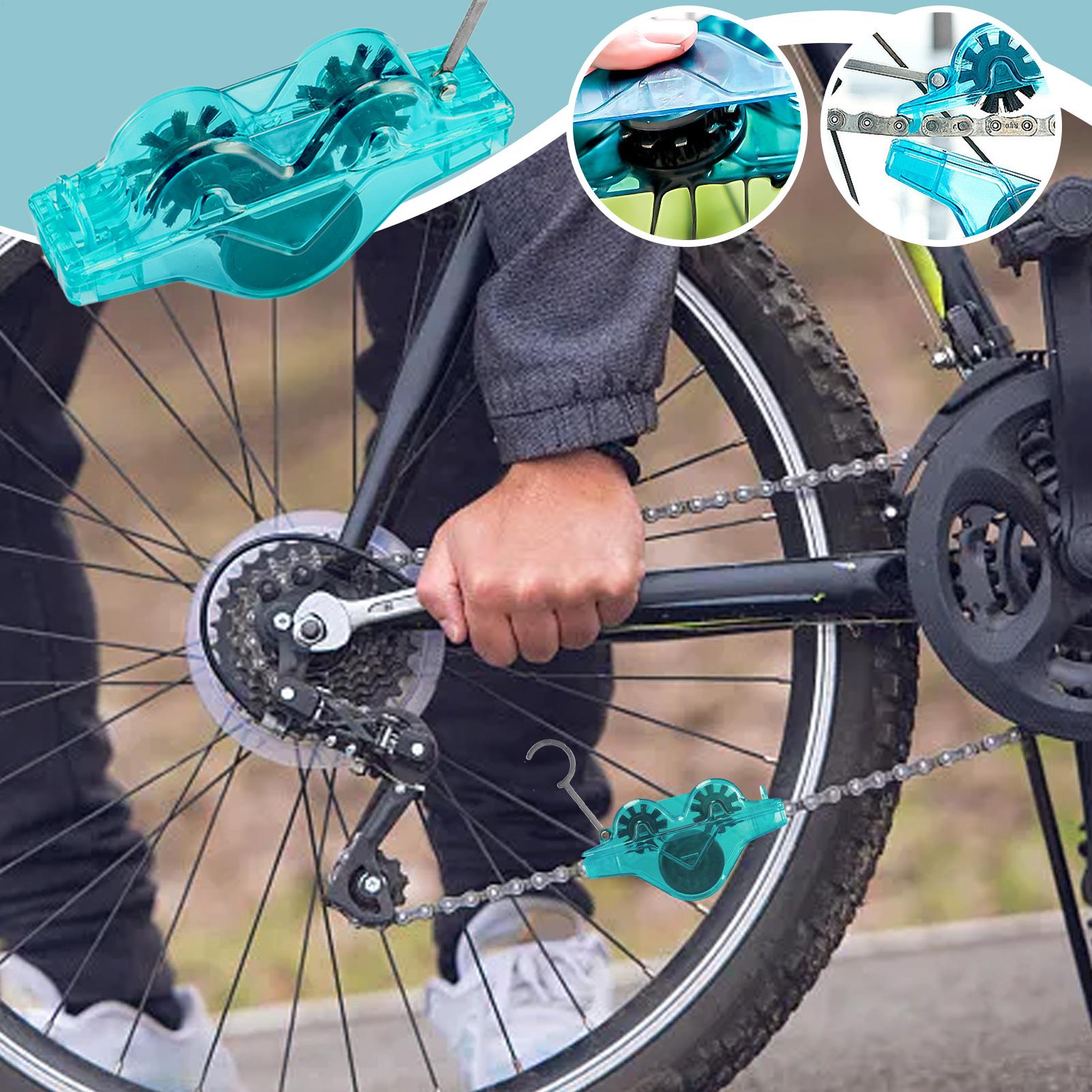 Cycling Gear Men - 自転車チェーンクリーナー サイクリングアクセサリー 360度ブラシ付き 自転車ギアクリーナー チェーンクリーニングツール 家庭用ガレージ用