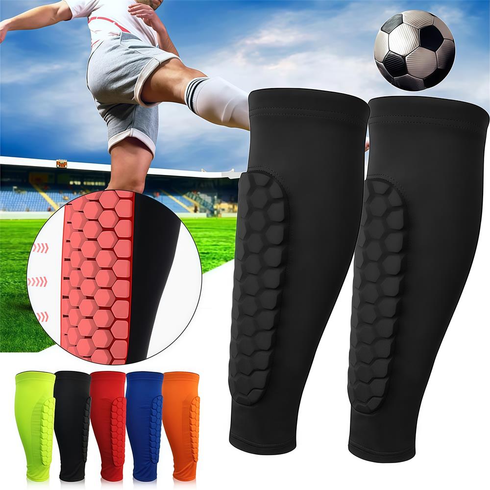 Cycling Gear Pants - ハニカムサッカーすねガードサッカーシールドスポーツレギンスすねガードレッグスリーブ保護具シャンクプロテクター
