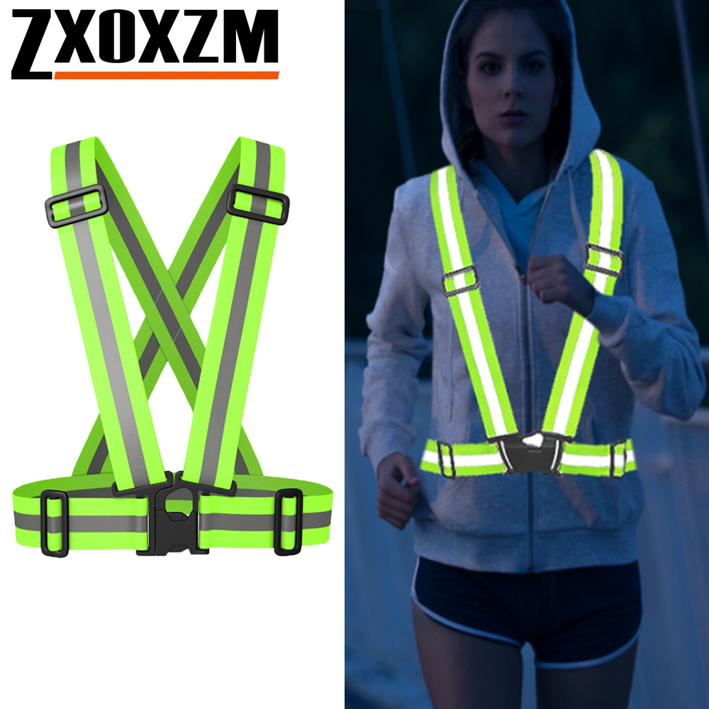 Reflective Cycling Vest - 1 個のナイトランニングベスト高視認性反射性、通気性調節可能な安全ベスト、ジョギング、サイクリング、ウォーキング、ハイキング用