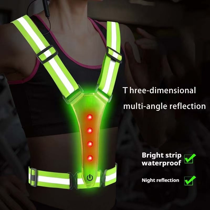 Reflective Cycling Vest - LED ランニングベスト反射発光リフレクターストラップ高サイクリング視認性夜間ランニング乗馬服弾性バンド