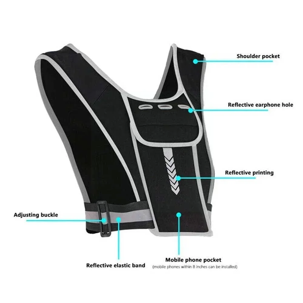1 個の反射ランニングベスト、通気性のある軽量ランニングベス - Reflective Cycling Vest のレビューと価格