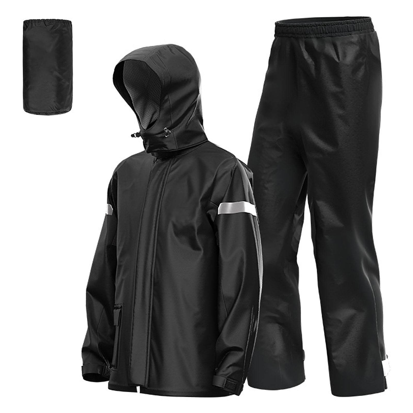 男性用バイク用レインスーツ、屋外用反射材付き防水レインジャケ - Cycling Gear Pants のレビューと価格