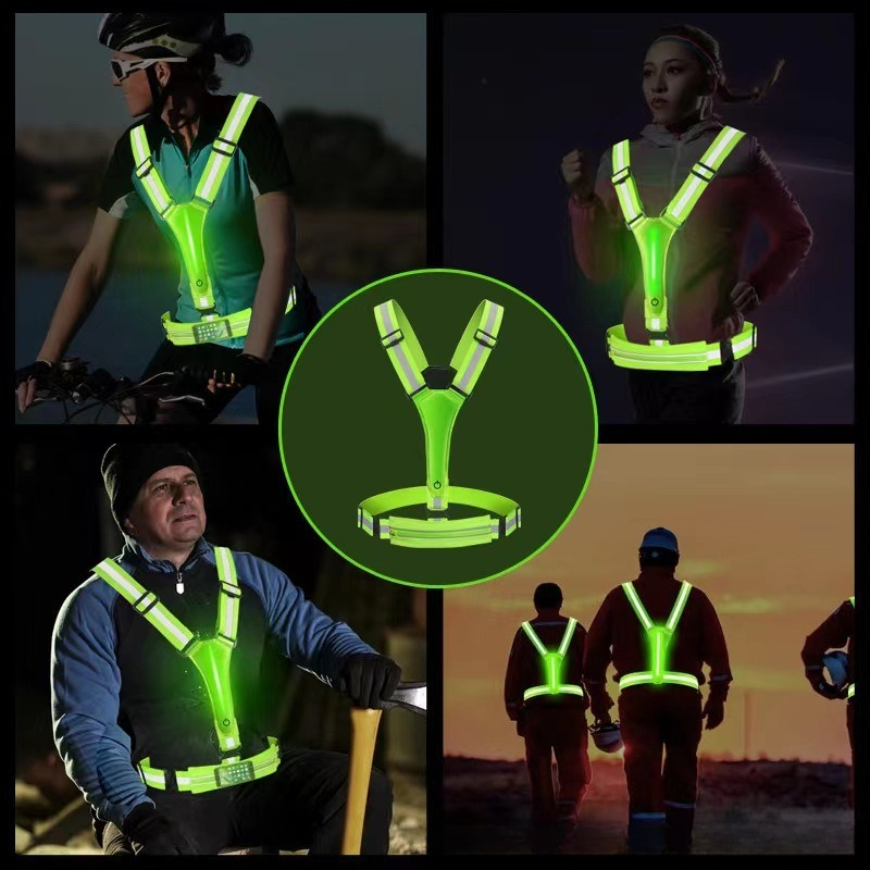 LED 発光反射ベスト高視認性フラッシュ安全チョッキ弾性通気 - Reflective Cycling Vest のレビューと価格