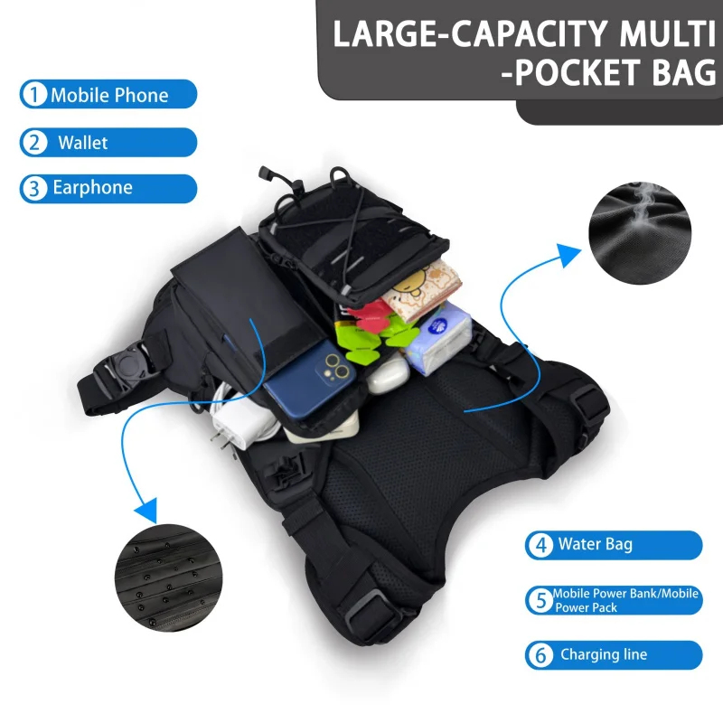 ​ 高品質タクティカルベストチェストバッグ、2Lウォーターブ - Reflective Cycling Vest のレビューと価格