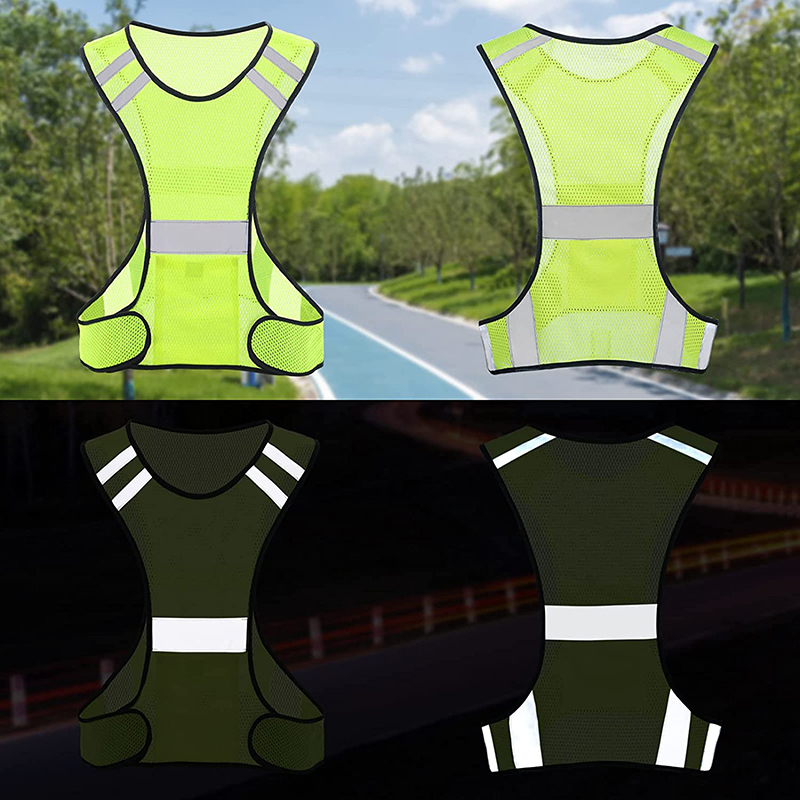 視認性蛍光メッシュ反射安全ベスト通気性軽量保護ベスト夜間ラン - Reflective Cycling Vest のレビューと価格