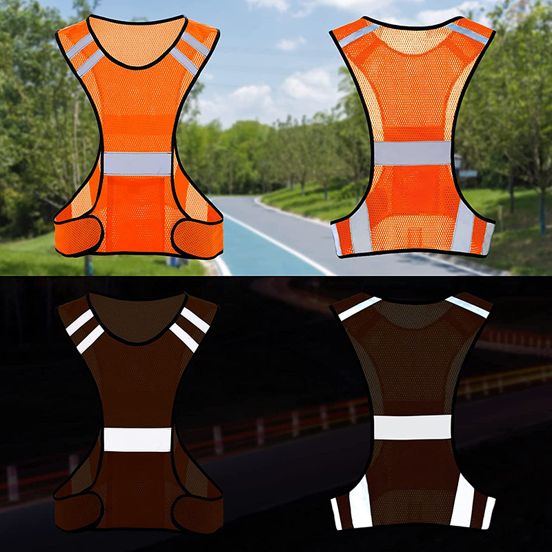 視認性蛍光メッシュ反射安全ベスト通気性軽量保護ベスト夜間ラン - Reflective Cycling Vest のレビューと価格