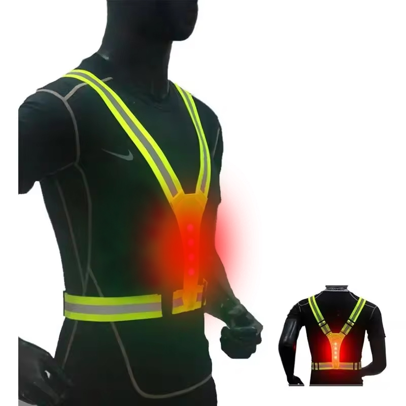 LED ランニングベスト反射発光リフレクターストラップ高サイ - Reflective Cycling Vest のレビューと価格